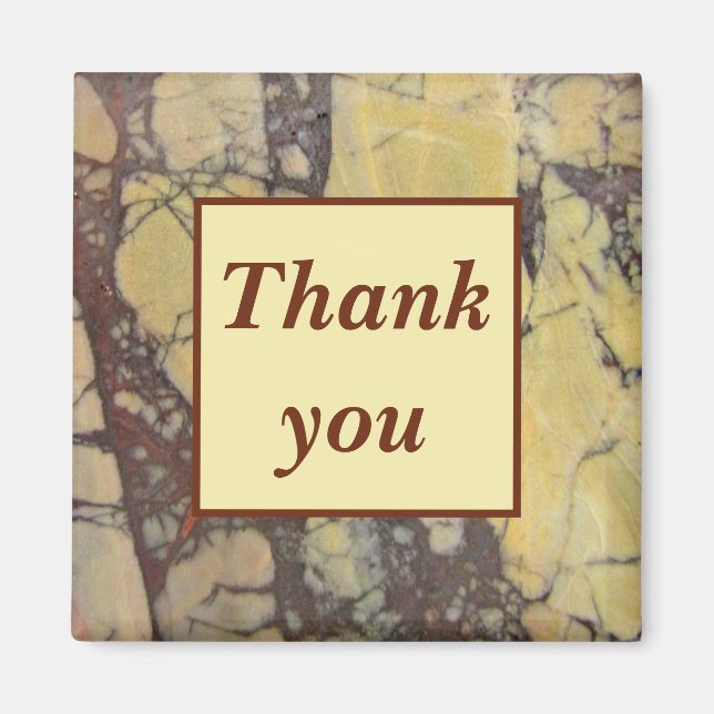 Thank You Marbled Agate Gemstone Appreciation Magnet (Front)