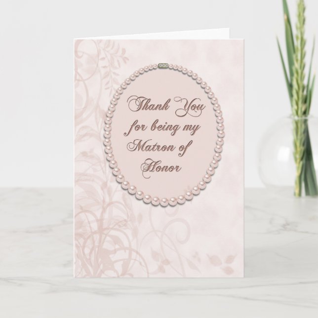 Thank You Matron of Honour Card (Front)