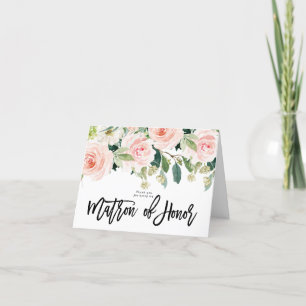 thank you matron of honour card floral