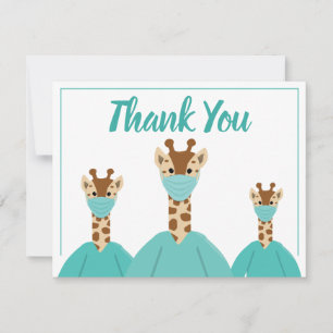 Thank You Medical Nurse Doctor Giraffe Cartoon Card