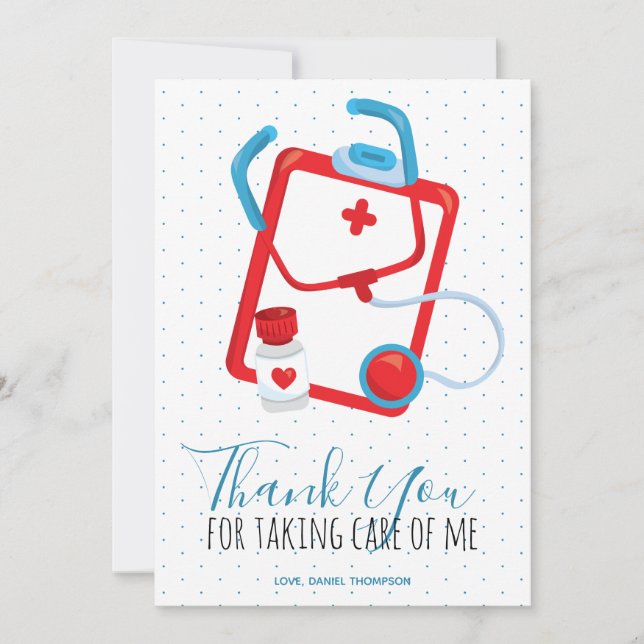 Thank You Medical Stethoscope Pills Nurse Doctor Card (Front)