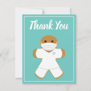 Thank You Medical White Scrubs Gingerbread Man