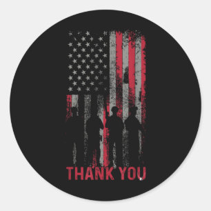 Thank You Memorial Day Military Flag Design Classic Round Sticker