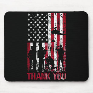 Thank you memorial day military flag distressed mouse pad