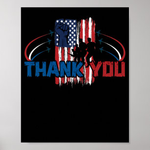 Thank You Memorial Day Partiotic Military Veteran Poster