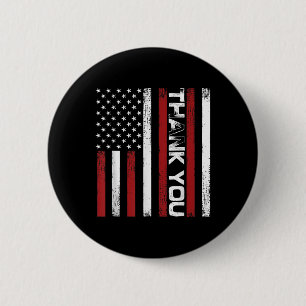 Thank You Memorial Day Retro American Flag Salute 6 Cm Round Badge