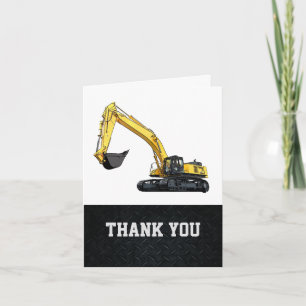 Thank You Men's Excavator Note Card Construction