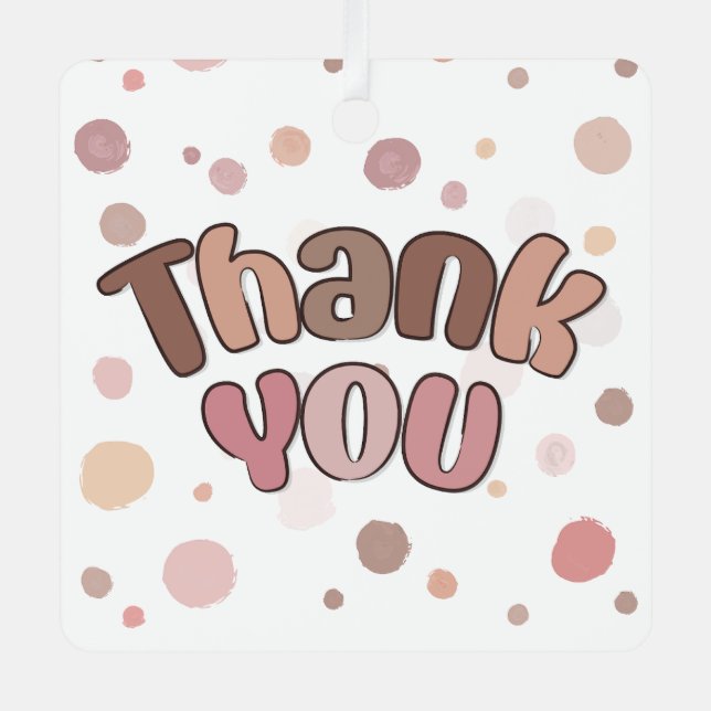 Thank you  metal tree decoration (Front)
