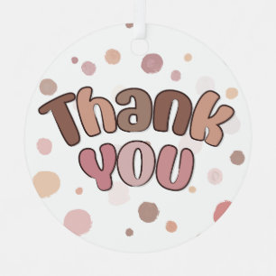 Thank you metal tree decoration