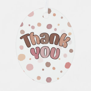 Thank you metal tree decoration