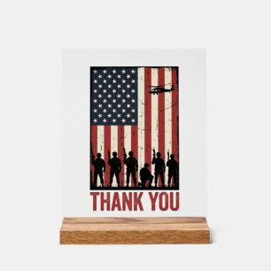 Thank You Military American Flag Shirt Design_1 Acrylic Sign