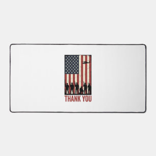 Thank You Military American Flag Shirt Design_1 Desk Mat