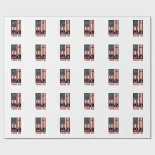 Thank You Military American Flag Shirt Design_1 Wrapping Paper