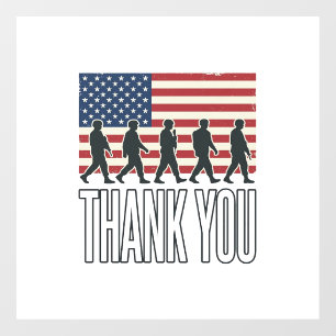 Thank You Military Flag Silhouette Vintage Shirt D