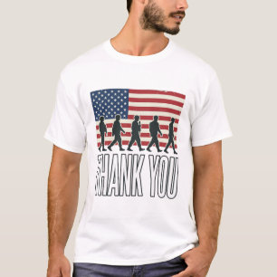 Thank You Military Flag Silhouette Vintage Shirt D