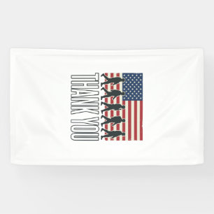 Thank You Military Flag Silhouette Vintage Shirt D Banner