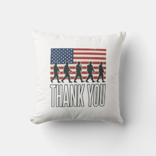 Thank You Military Flag Silhouette Vintage Shirt D Cushion