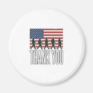 Thank You Military Flag Silhouette Vintage Shirt D Magnet