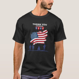 Thank You Military Veterans Day American Flag T Sh T-Shirt