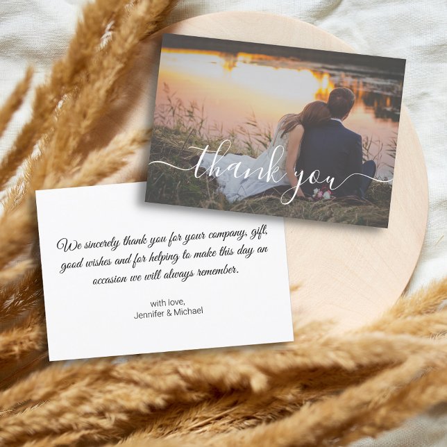 thank you minimal digital wedding photo card  (Creator Uploaded)