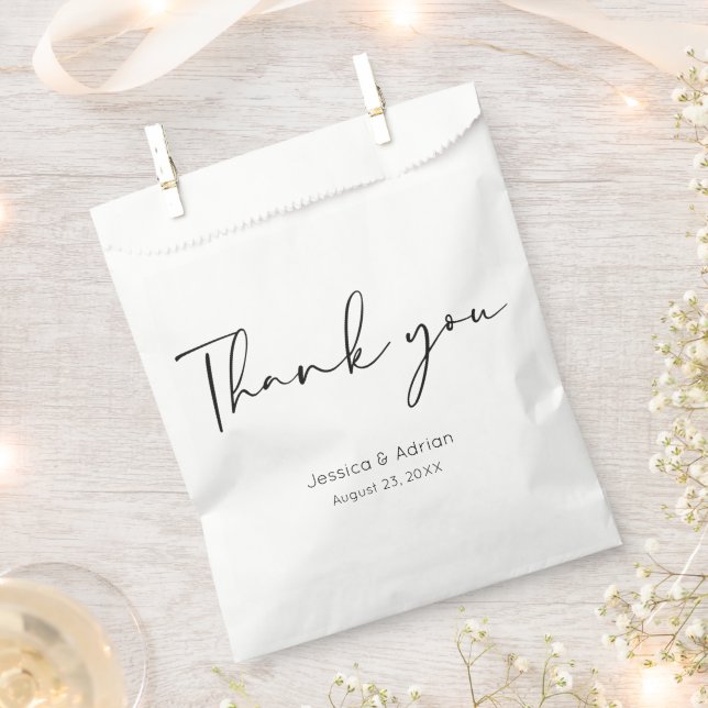 Thank You Minimal Script Favour Bag (Clipped)