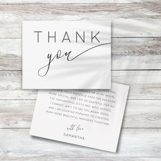Thank you Minimalist Black & White Bridal Shower  (Creator Uploaded)
