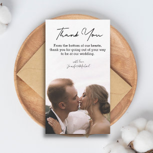 thank you minimalist chic handwriting wedding card