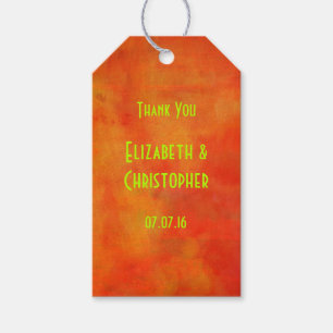 Thank You Modern Abstract Painting in Orange Gift Tags