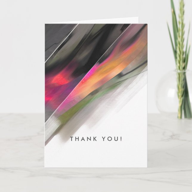 Thank You. Modern Abstract Painting Thank You Card (Front)