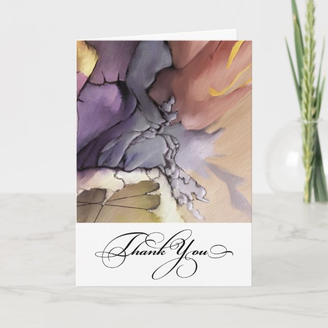 Thank You. Modern Abstract Painting Thank You Card (Front)