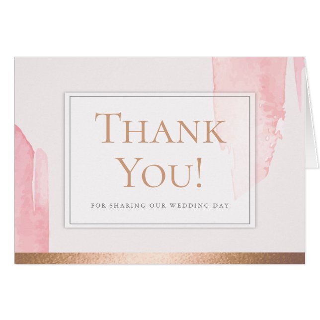 Thank You - Modern Blush Pink Watercolor (Front Horizontal)
