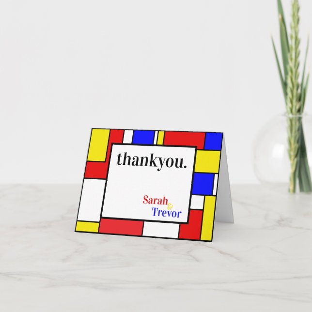Thank You | Modern Bold Primary Colours Card (Front)