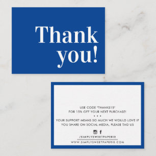 THANK YOU modern business insert serif royal blue