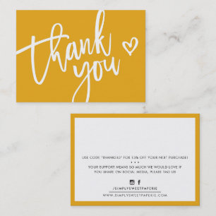 THANK YOU modern business insert tag amber yellow