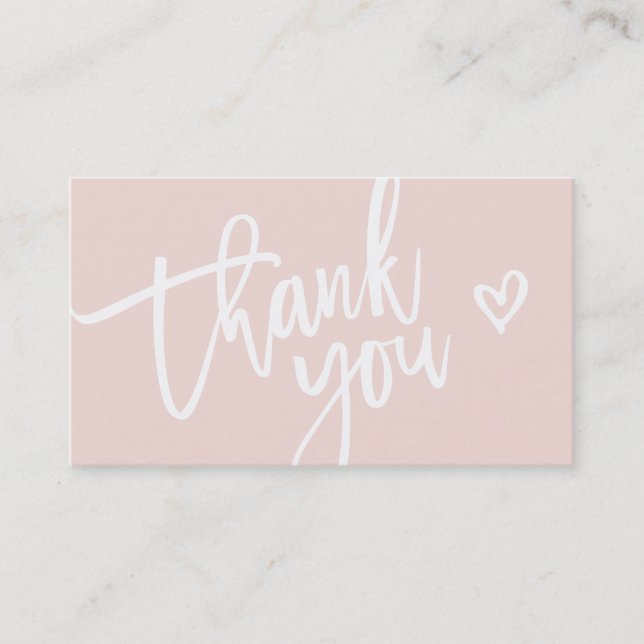 THANK YOU modern business insert tag blush pink (Front)