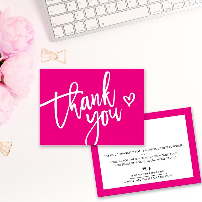THANK YOU modern business insert tag fuschia pink (Creator Uploaded)