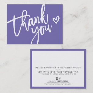 THANK YOU modern business insert tag purple