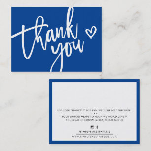 THANK YOU modern business insert tag royal blue