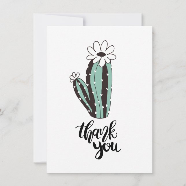 Thank You Modern Cacti Flat Card (Front)