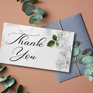 thank you, modern calligraphy wedding card