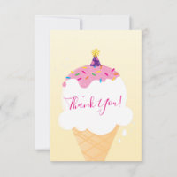 THANK YOU modern cute retro ice cream cone party