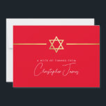 THANK YOU modern gold jewish star bright red<br><div class="desc">[ NOTE - THE GOLD EFFECT IS A PRINTED PICTURE ] A modern, simple design for THANK YOU CARD Setup as a template it is simple for you to add your own details, or hit the ize button and you can add or change text, fonts, customsizes, etc TIP: 1. To...</div>