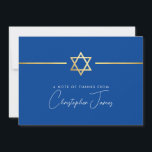 THANK YOU modern gold jewish star royal blue<br><div class="desc">[ NOTE - THE GOLD EFFECT IS A PRINTED PICTURE ] A modern, simple design for THANK YOU CARD Setup as a template it is simple for you to add your own details, or hit the ize button and you can add or change text, fonts, customsizes, etc TIP: 1. To...</div>