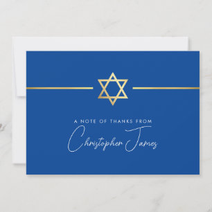 THANK YOU modern gold jewish star royal blue