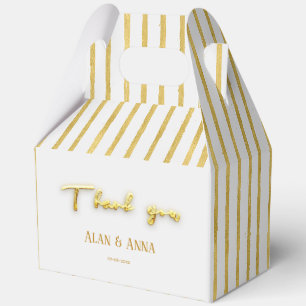 Thank you Modern golden stripes Luxury Wreath Favour Box