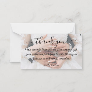 thank you modern handwriting wedding photography card