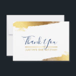 THANK YOU modern luxe gilded gold navy blue<br><div class="desc">by kat massard >>> kat@simplysweetPAPERIE.com <<< A simple, stylish way to say thank you to your guest's for attending your child's BAR MITZVAH Setup as a template it is simple for you to add your own details, or hit the customise button and you can add or change text, fonts, sizes...</div>