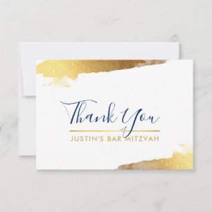 THANK YOU modern luxe gilded gold navy blue