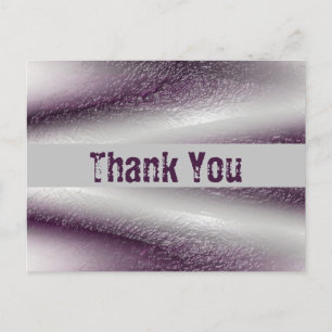 Thank You Modern Purple Diagonal Lines Thanks Postcard