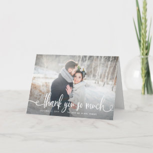 Thank You   Modern Rustic Wedding Photo Card